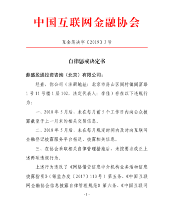 互金協(xié)會(huì)公開(kāi)譴責(zé)3家會(huì)員 貸你盈與寶點(diǎn)網(wǎng)法人被列為限制消費(fèi)人員